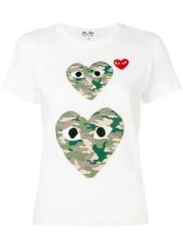 Comme Des Gar  231 ons Play Heart Eyes T-shirt - Farfetch at Farfetch